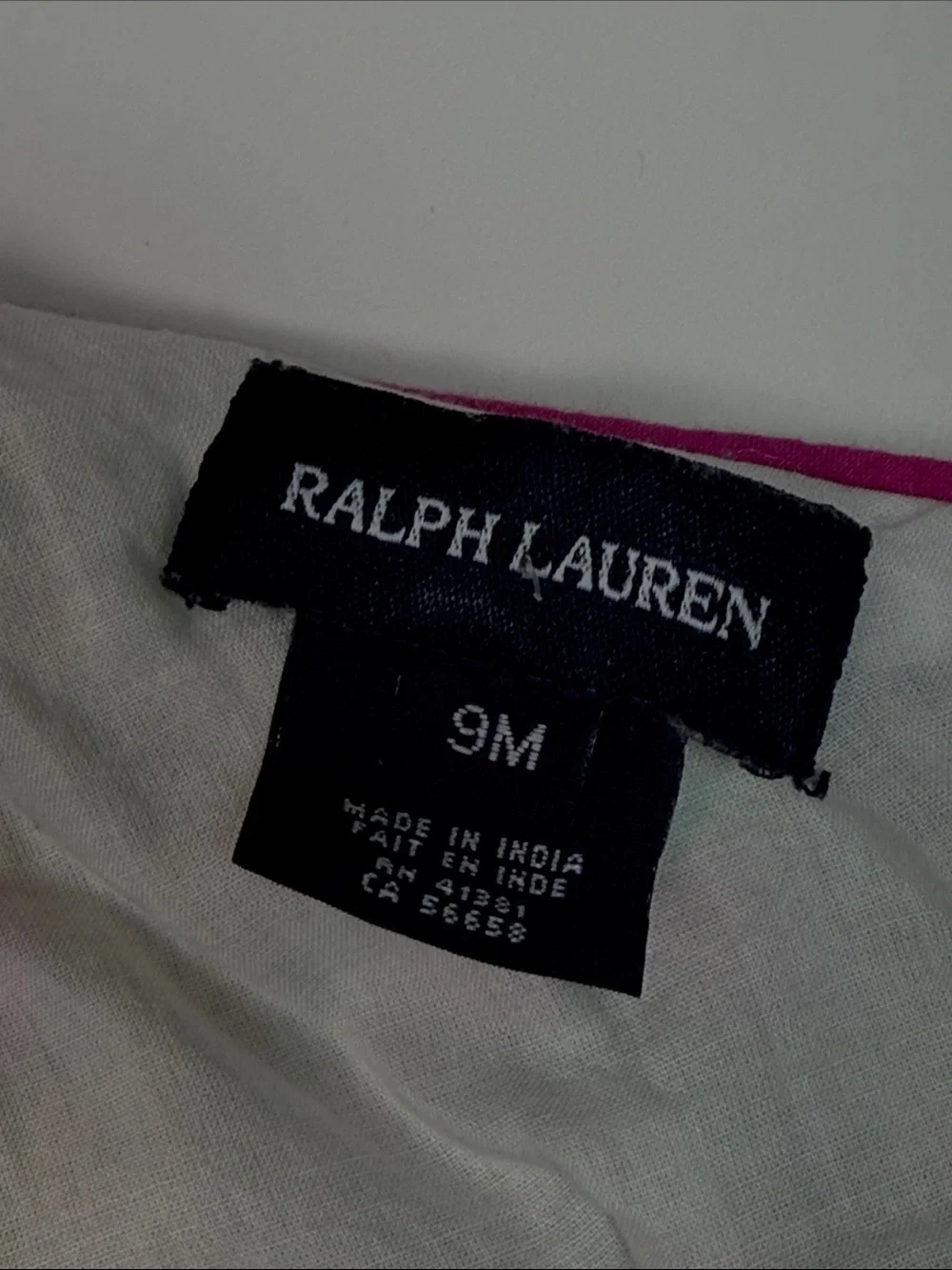 Ralph Lauren Baby Girls 9M Floral Dress Green Pink Cotton Cottagecore Spring